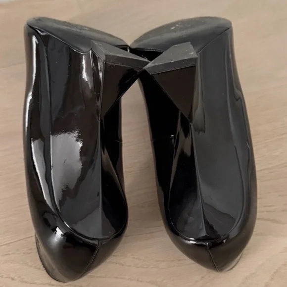 The Attico Black Patent Pointed-Toe Pumps with Sculpted Heel size 41 10.5 - Picture 5 of 10